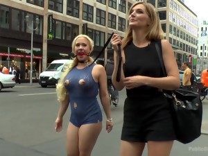 Big Tittied Blonde With Pierced Nipples Celina Davis Is Disgraced In Public