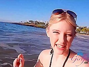 Cute Blonde Chick Is Having A Blast In Hawaii, Especially While Having Sex With Handsome Locals
