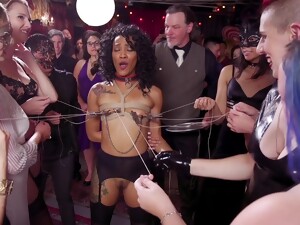 Dee Williams And Her Submissive Sluts Abused Together In A BDSM Orgy
