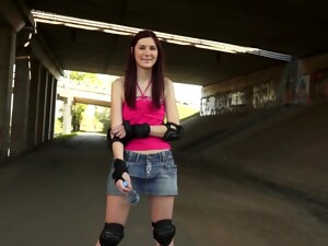 Girl On Roller Skates Has Sex For Money