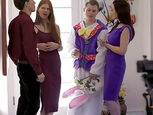 Stepson Tricks Stepmom And Stepsister With Easter Costume