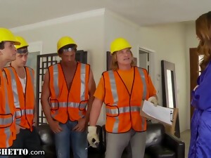 Steamy Housewife Gangbanged By Construction Workers