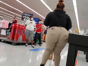 Bbw Walmart Employee Big Booty Wedgie See Thru