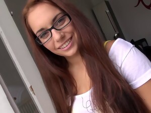 Nerdy Sex Goddess And The Plump Guy In The Cock Riding Session