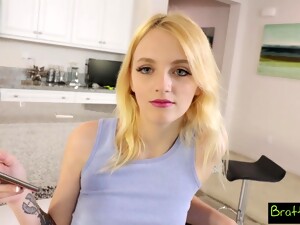 Petite Naughty Stepsister With Charming Eyes Ends Up Having Some Hot Fuck