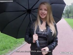 Gullible Russian Student Shows Talents Of Her Pussy And Mouth To One Tricky Agent