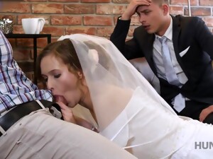 Pretty Bride Makes Her Groom Cuckold On Their Wedding Night