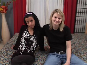 Petite Girls Take Off Their Jeans And Lick Pussy