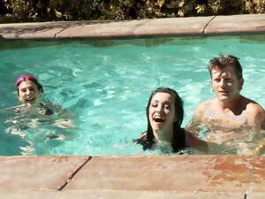 Joanna Angel And Other Girls Having Fun With A Guy In The Pool