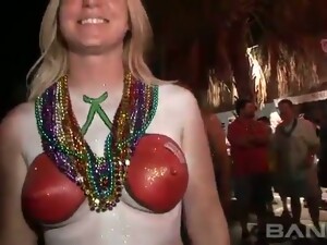 The Horny Chicks In This Video Can't Wait To Show Off Their Tits And Body Paint