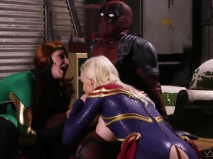 Marvel Role Play Leads Busty Whores To Crazy Fuck Scenes With Deadpool