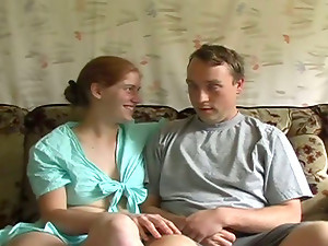 Couple Is Sweating In Their Hot Passion On The Couch