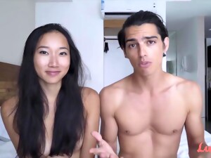 Young Slim Asian With Small Boobs Has Romantic Sex With Her Caucasian Boyfriend
