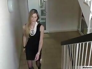 Slim Blonde In A Sexy, Black Dress Is Often Getting Fucked To Earn Some Money