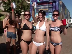 Babes In Bikini Getting Drunk After Heavy Drinking