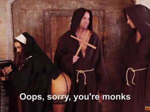 Sinful Nun Susi Gala Having A Threesome With Two Monks