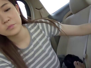 Asian Girlfriend Car Blowjob, Chinese Teen, Chinese Car Blowjob