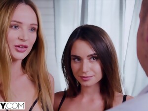 TUSHY Gorgeous Dark Hair Girls Seduce Professor In Assfuck 3Some Sex - Kaisa Nord