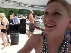 Boat Party Girls Get Beads For Flashing Their Amateur Tits