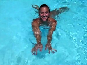 POV Video Of Brunette Amirah Adara Sucking A Dick By The Pool