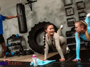 Kazakh MILF Luna Truelove & Dutch Babe Chrystal Sinn Fucking Fitness Trainer