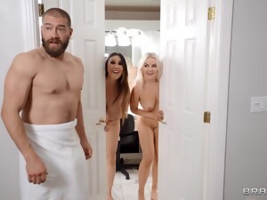Bearded Dude Xander Corvus Bangs Three Busty Bitches In Bed