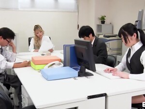 Horny Japanese Office Babes Decide To Share Cock And Relax A Little