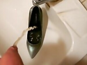 Piss In Wifes Black And Grey Stiletto High Heel