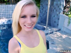Small Tits Chick Elaina Raye Drops On Her Knees To Please A Dick