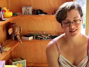 Shy Immie Undresses And Rubs Her Hairy Bush