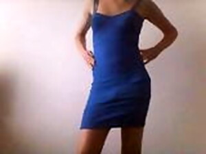 Sexy Young Crossdresser In Blue Dress