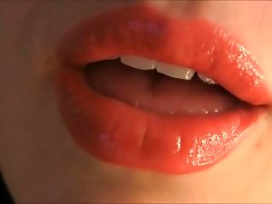 closeup dirty talk red lips