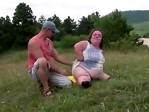 Hot Lustful Fat Woman Fucked On A Picnic