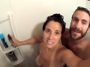 Soapy Handjob & Doggie Fuck, In The Shower. Closeup Go-Pro POV!
