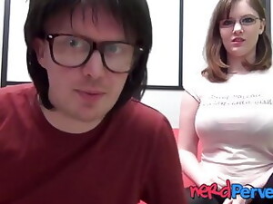 Nerdy Chick With Huge Natural Tits Jessica Lo Sucks Dick POV